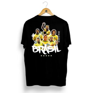 Camisa Oversized Masculina Preta Jogadores Brasil – Algodão Premium & Caimento Perfeito